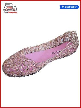 ✨ Women's Sandals Flat Jelly Shoes Slip On Hollow Out Loafers